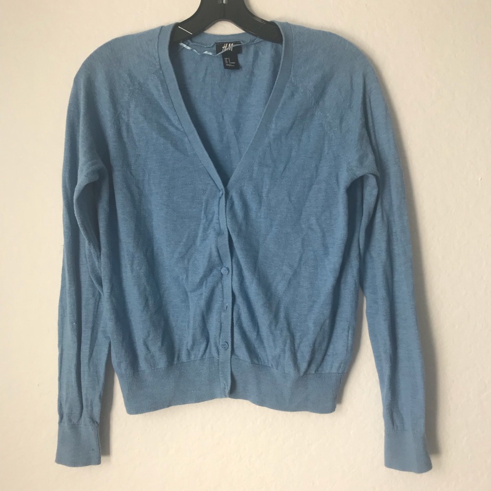 HM blue cardigan